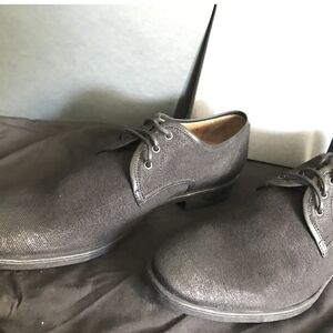 Elegant Charcoal Lace-Up Oxfords
